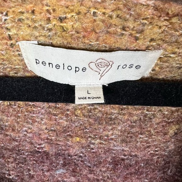 Penelope Rose Cardigan Women’s Perla Button Up Sweater Pockets Ombre V-Neck Wool - Picture 5 of 8